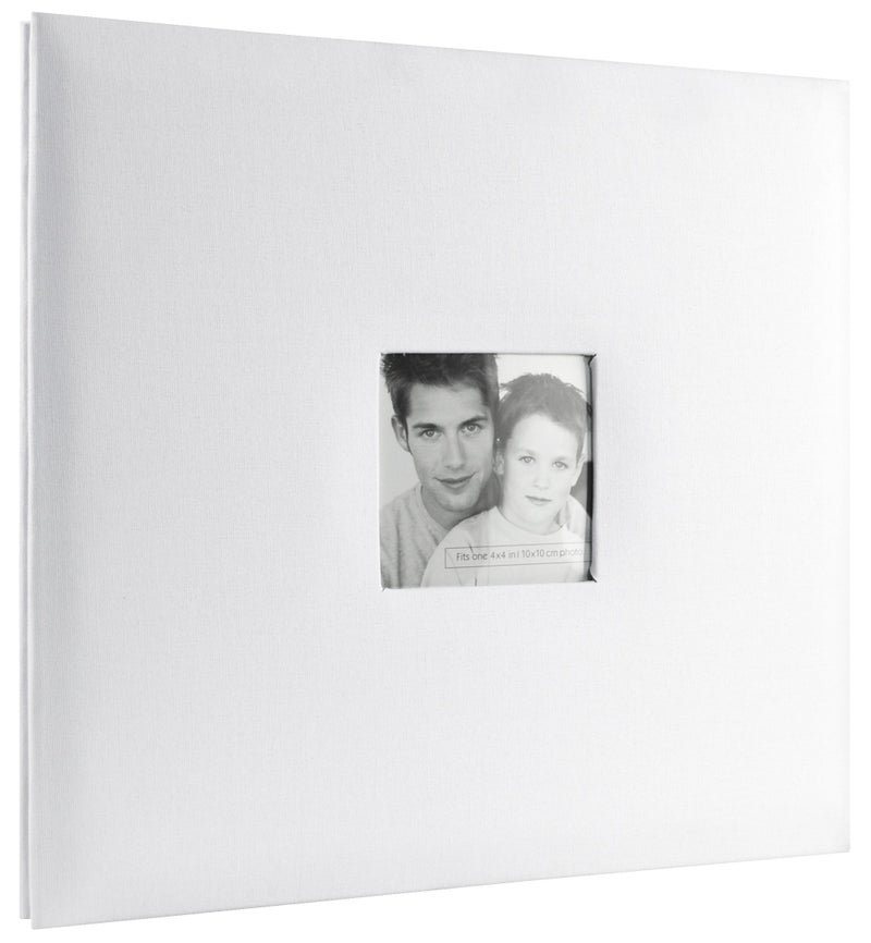 MCS Expandable 10-Page Fabric Scrapbook Album with Photo Opening Cover and 12 x 12 Inch Pages, 13.5 x 12.5 Inch, White - Image 2